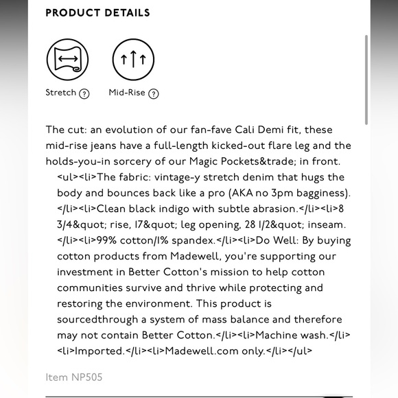 NWT Petite Kick Out Flare Full-Length Jeans, Black Frost, 26P NP505 - Picture 8 of 10